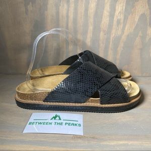 Free People Sidelines Sandals, Black Snake size 9